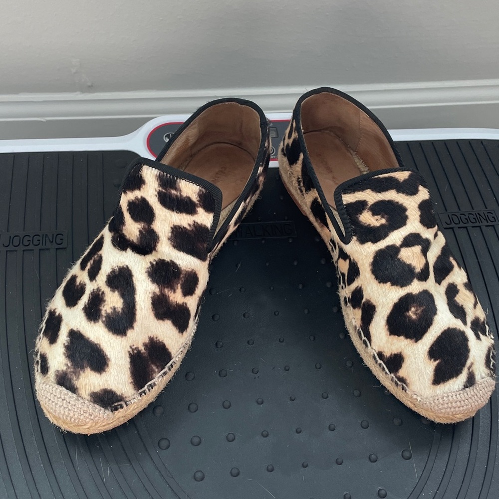 Celine Leopard Print Espadrille Flats